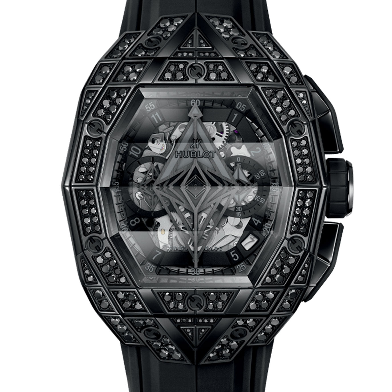 Unworn Hublot Spirit of Big Bang Sang Bleu All Black Pavé 42, 648.CX.0114.RX.1600.MXM24, box and papers - Image 2