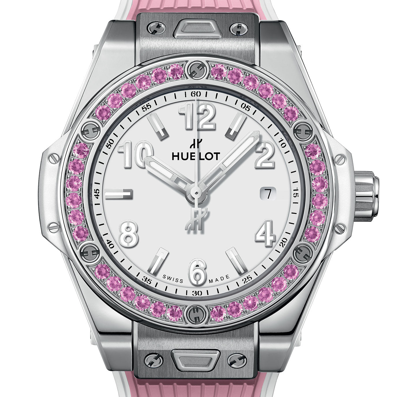 Unworn Hublot Big Bang One Click Joyful Steel Pink 33, 485.SP.2210.RX.1233, box and papers - Image 2