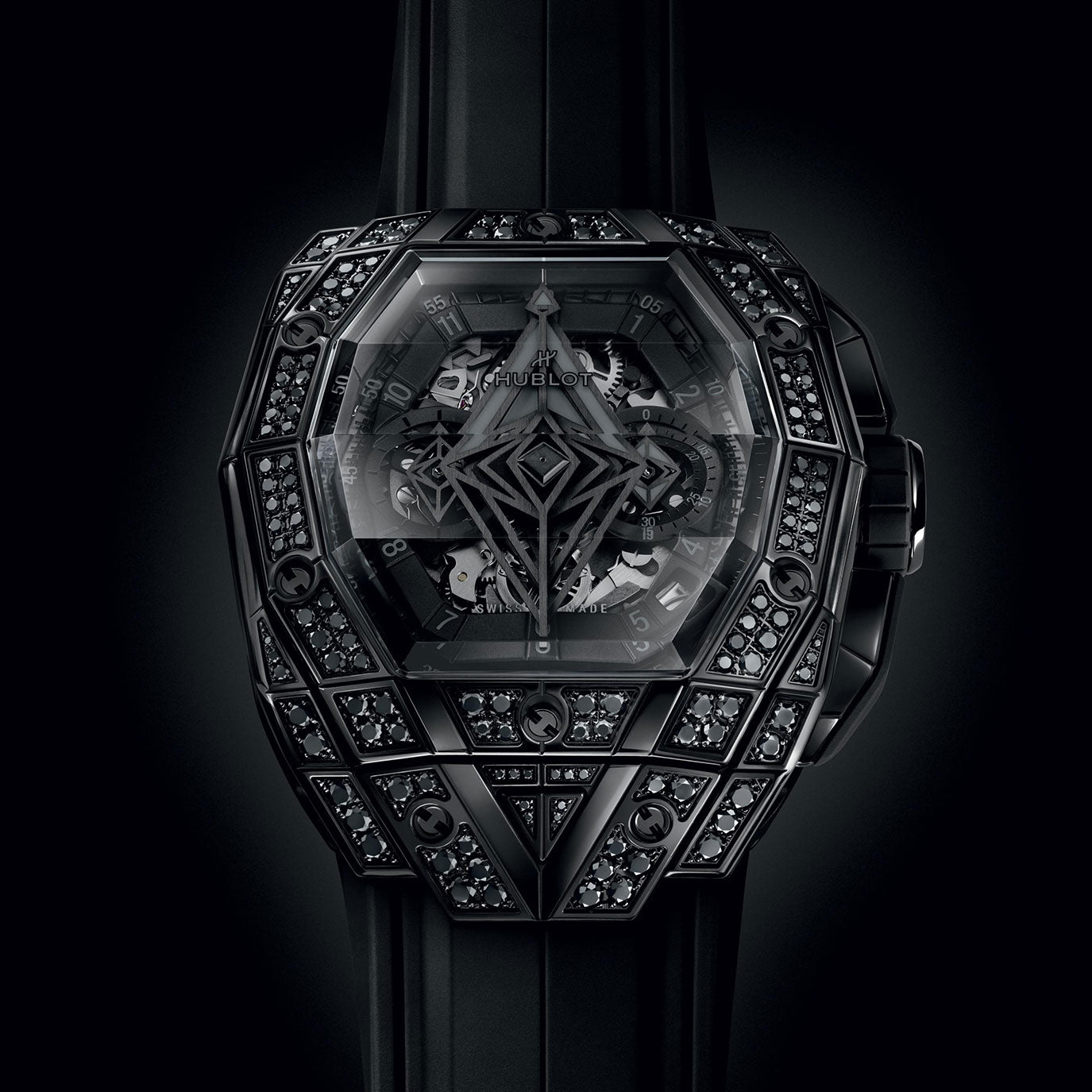 Unworn Hublot Spirit of Big Bang Sang Bleu All Black Pavé 42, 648.CX.0114.RX.1600.MXM24, box and papers - Image 3