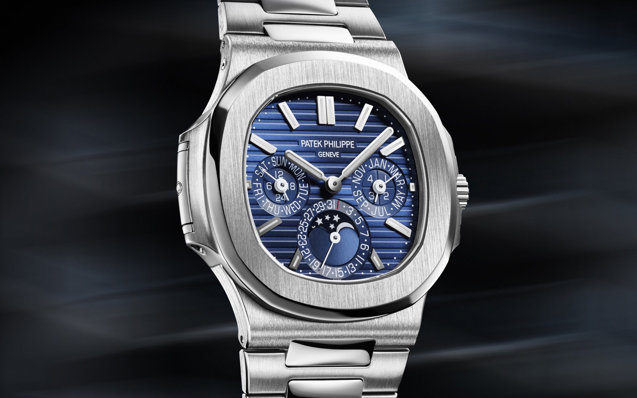 Patek Philippe Nautilus Perpetual Calendar Watch, 18k White Gold, 40mm, Ref# 5740/1G-001 - Image 8