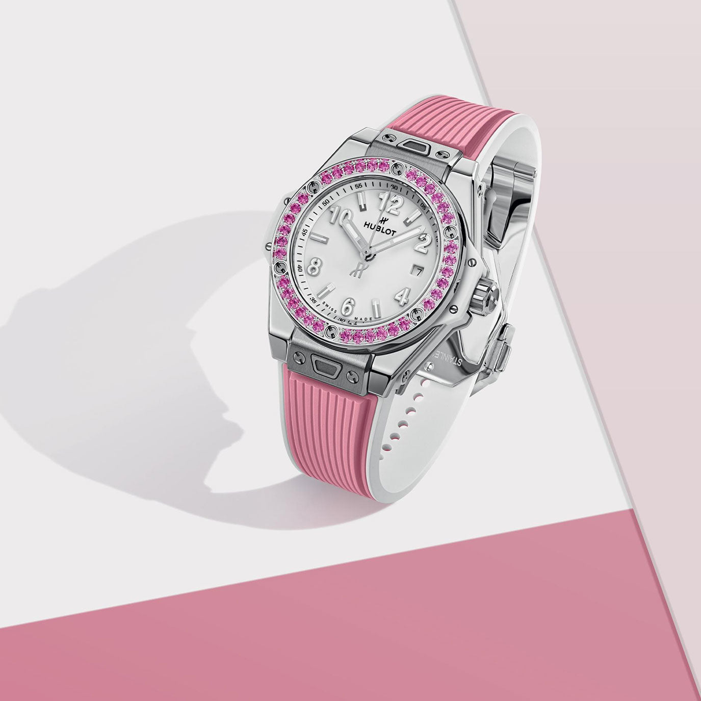 Unworn Hublot Big Bang One Click Joyful Steel Pink 33, 485.SP.2210.RX.1233, box and papers - Image 5