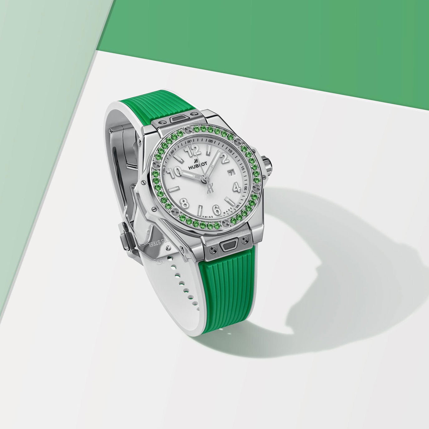 Unworn Hublot Big Bang One Click Joyful Steel Apple Green 33, 485.SG.2210.RX.1222, box and papers - Image 5