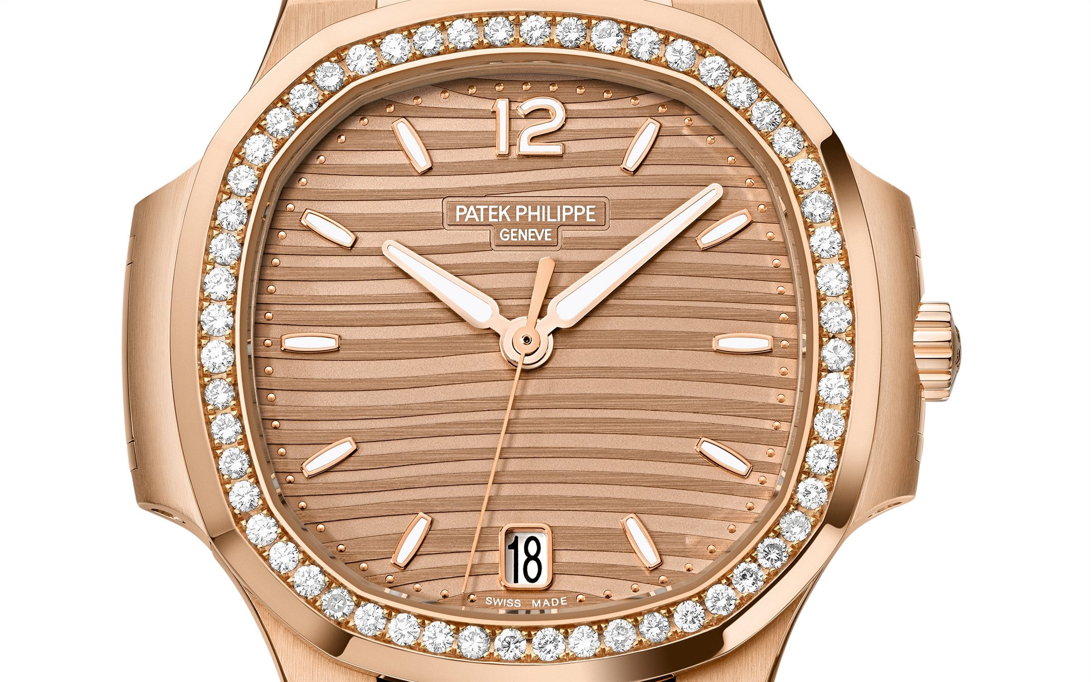 Patek Philippe Nautilus Ladies Automatic Watch, 18k Rose Gold and Diamonds, 35,2mm, Ref# 7118/1200R-010 - Image 3