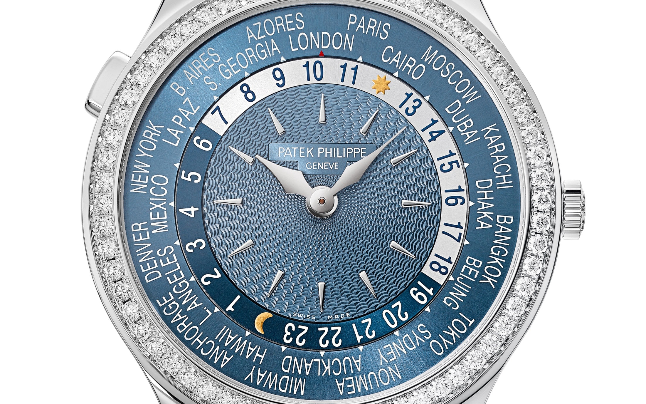 Patek Philippe Women’s Complication World-Time, 18k White Gold set with 89 diamonds (~1.03 ct.), 36mm, Ref# 7130G-016 - Image 3