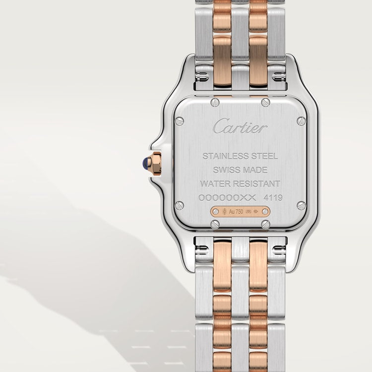 Unworn Cartier Panthère de Cartier, Stainless Steel, 18k Rose Gold and Diamonds, 29mm x 37mm, Ref# W3PN0007, box and papers - Image 8