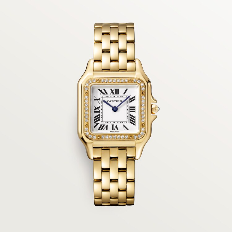 Unworn Cartier Panthère de Cartier Medium, 18k Yellow Gold, Diamonds, 27mm x 36mm, Ref# WJPN0016, box and papers