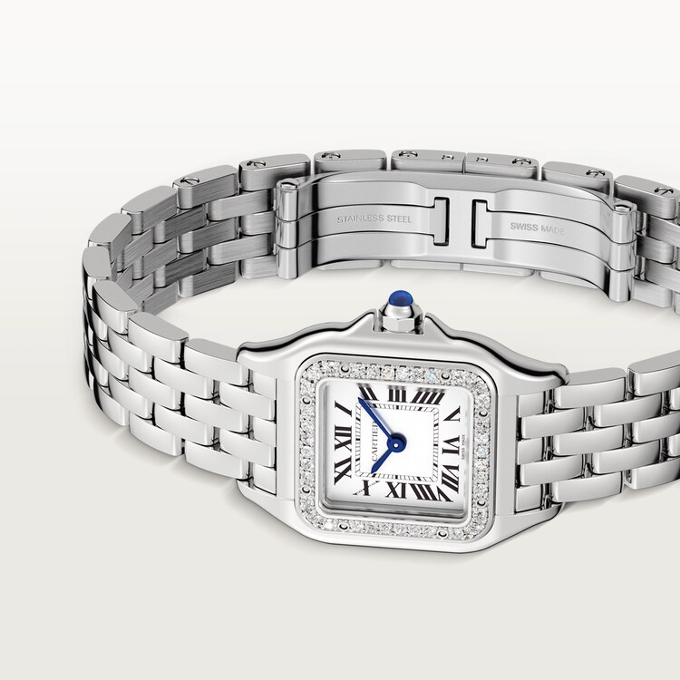 Unworn Cartier Panthère de Cartier Small, Stainless Steel, Diamonds, 23mm x 30mm, Ref# W4PN0016, box and papers - Image 5
