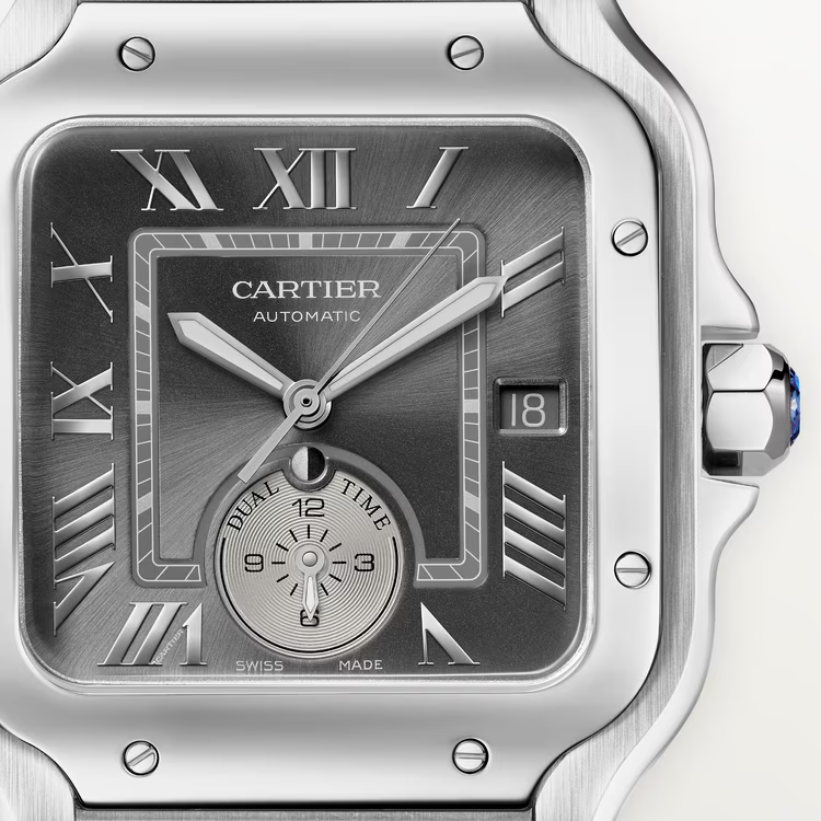Unworn Cartier Santos de Cartier Dual Time, Stainless Steel, 40.2mm, Ref# WSSA0076, box and papers - Image 2
