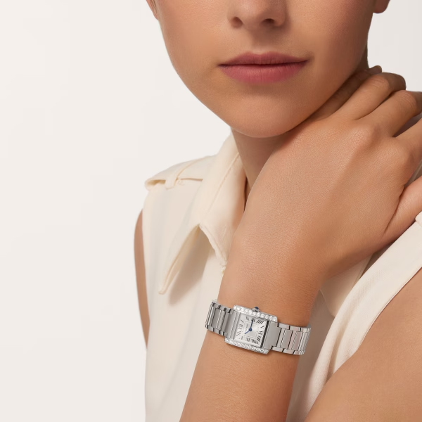 Unworn Cartier Tank Francaise, Stainless Steel, 25.7mm x 21.2mm, Ref# W4TA0020, box and papers - Image 7