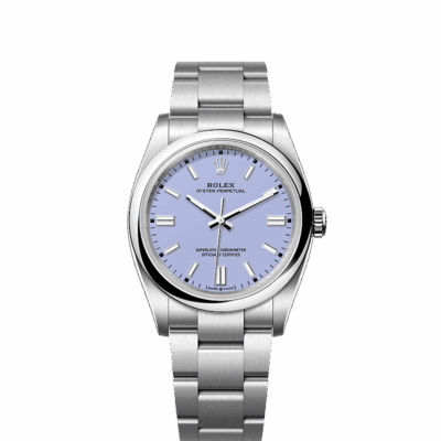 Unworn 2025, Rolex Oyster Perpetual, Oystersteel 36mm, Lavender dial, Domed Oyster, Ref# 126000-0013, box and papers