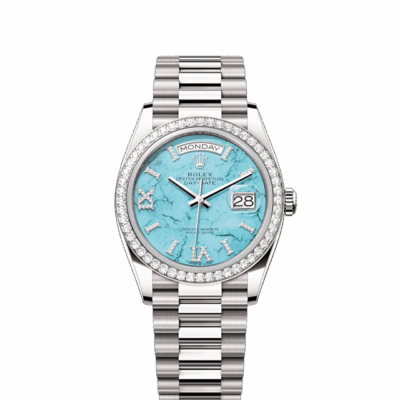 Rolex Day-Date 36, 18k White Gold with Diamond-set , 36mm, Ref# 128349rbr-0031