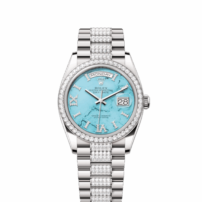 Rolex Day-Date 36, 18k White Gold with Diamond-set, 36mm, Ref# 128349rbr-0032