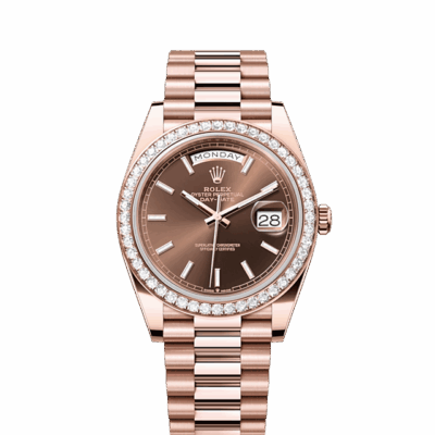 Rolex Day-Date 40, 18k Everose Gold with Diamond-set, 40mm, Ref# 228345rbr-0024