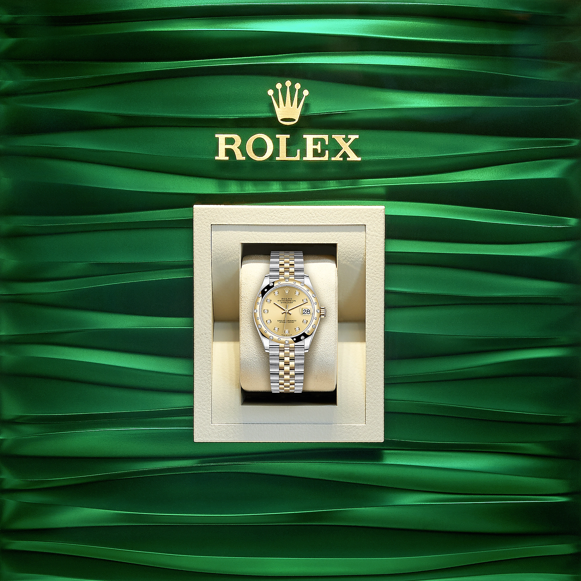 Rolex Datejust 31, Oystersteel, 18kt Yellow Gold and diamonds, Ref# 278343RBR-0026 - Image 5