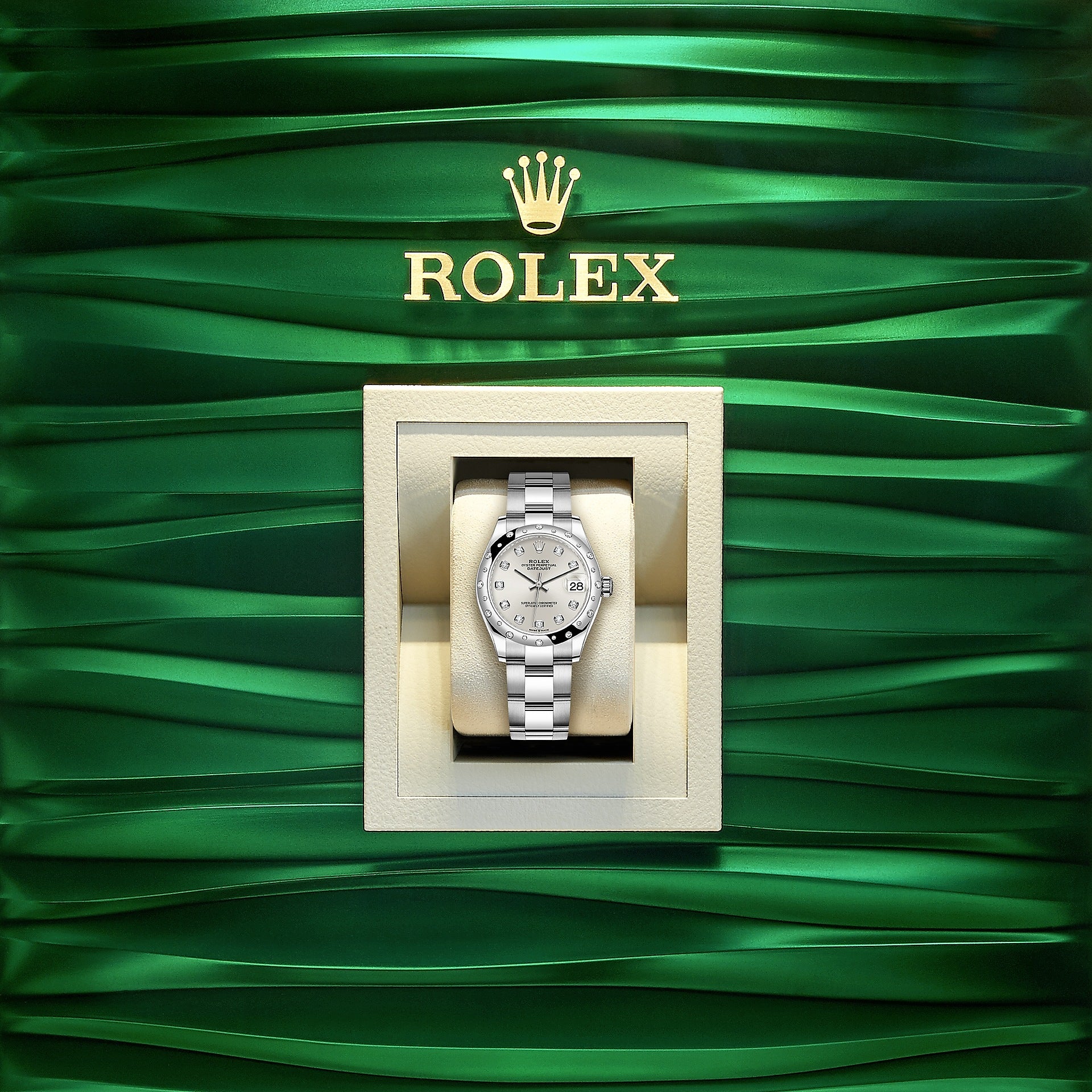 Rolex Datejust 31, Oystersteel, 18kt White Gold and diamonds, Ref# 278344RBR-0031 - Image 5