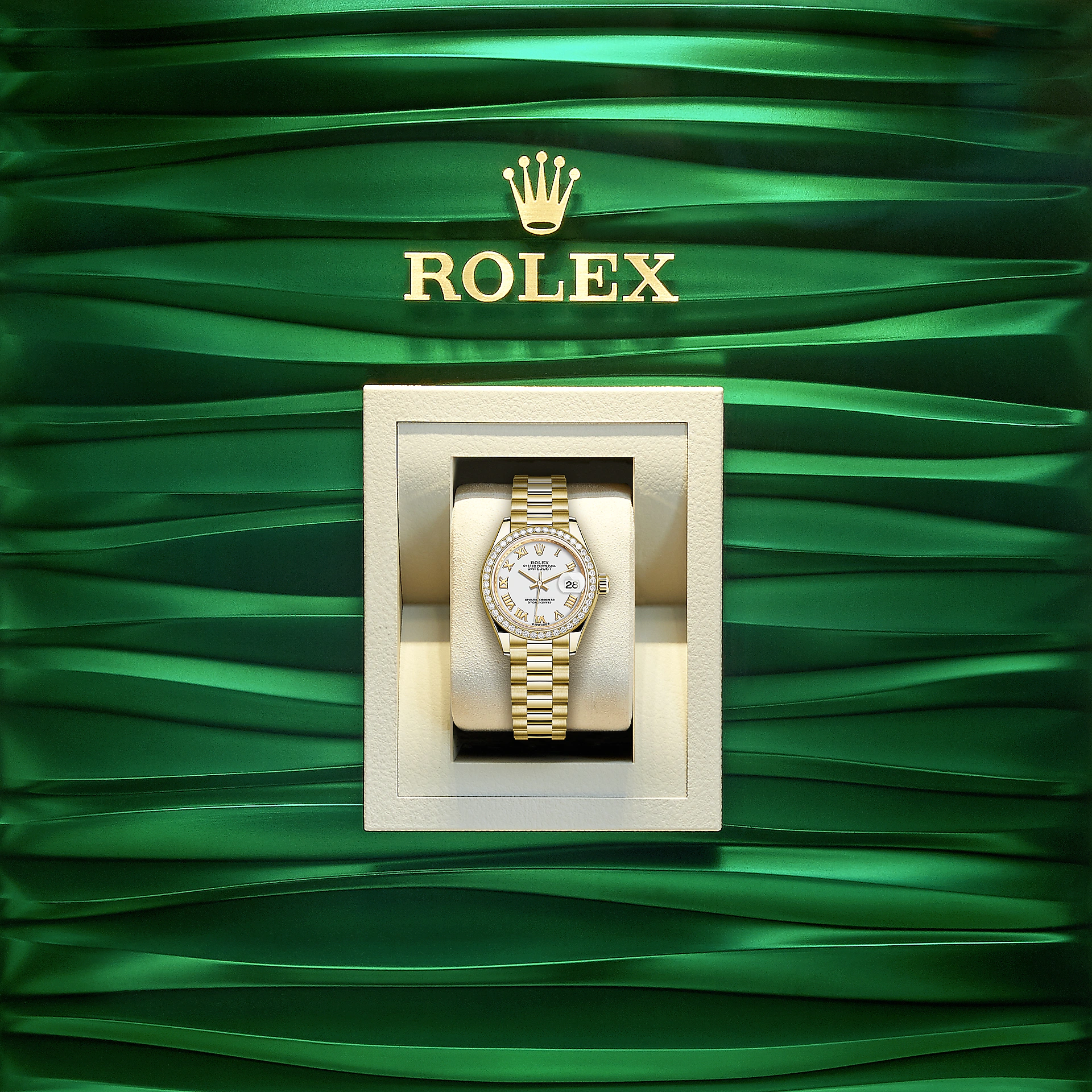 Rolex Lady-Datejust 28, 18kt Yellow Gold and diamonds, Ref# 279138RBR-0031 - Image 5