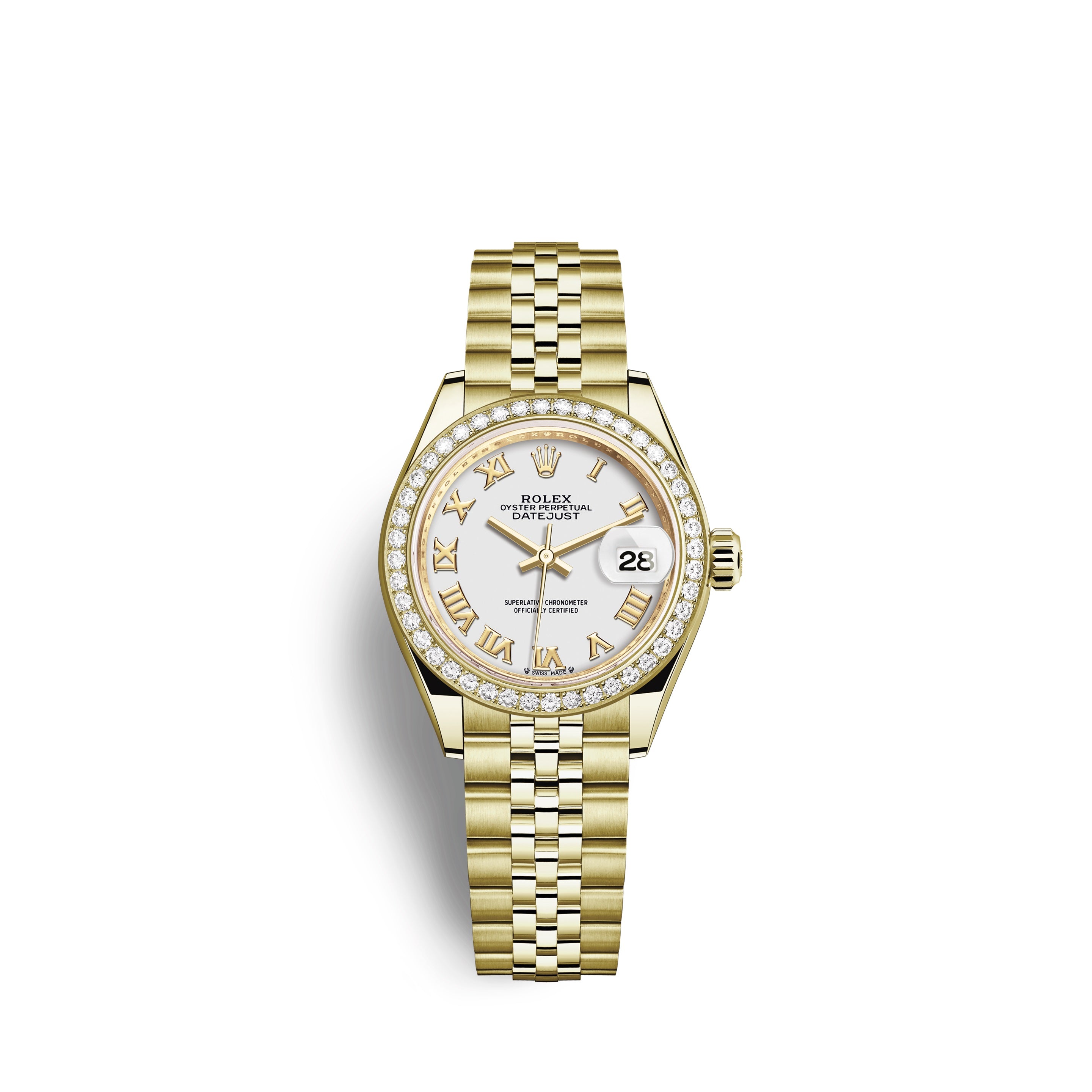 Rolex Lady-Datejust 28, 18kt Yellow Gold and diamonds, Ref# 279138RBR-0032