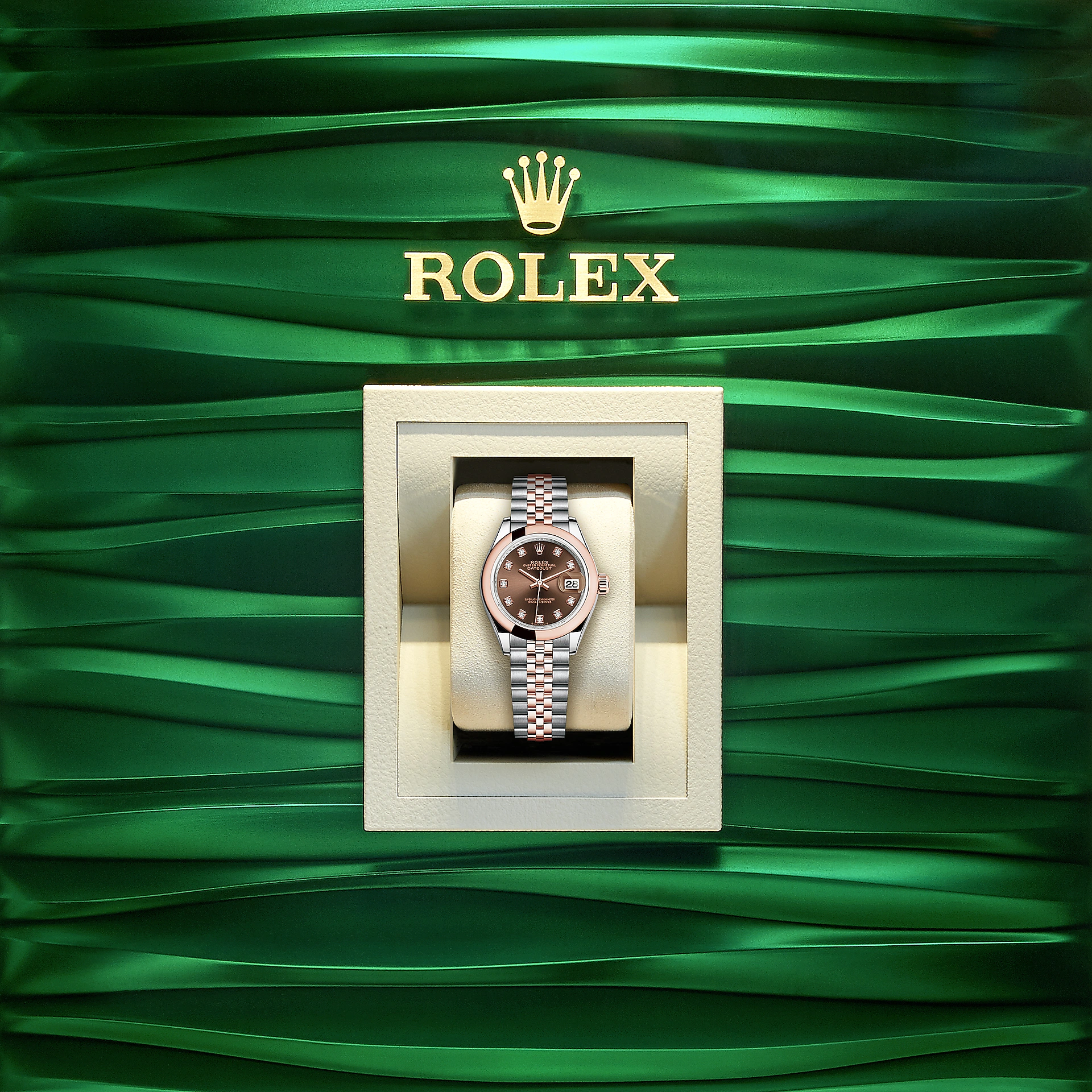 Rolex Lady-Datejust 28, Oystersteel and 18k Everose Gold, Ref# 279161-0011 - Image 4