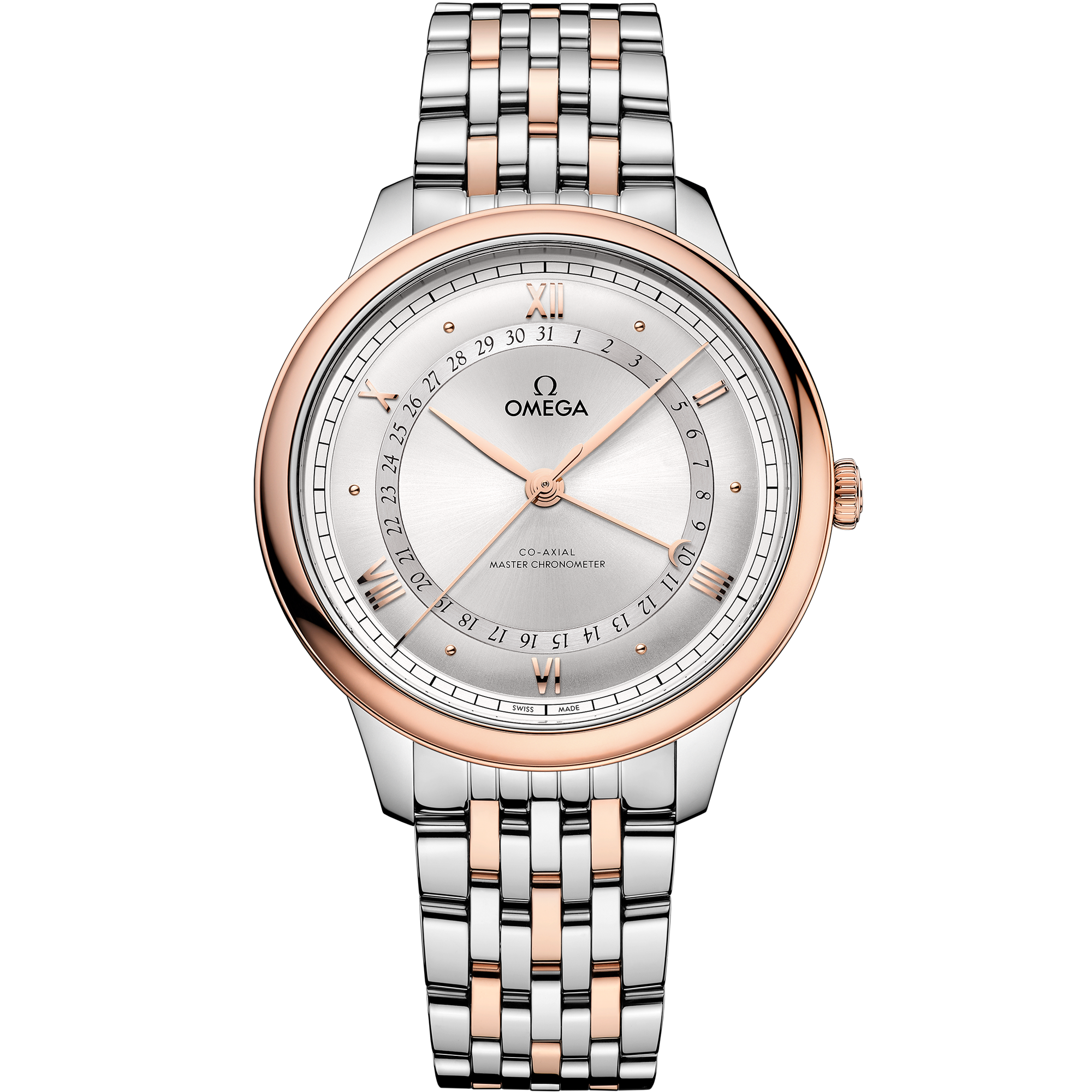 Unworn, Omega De Ville Prestige, Stainless Steel and 18k Sedna™ Gold, 42 mm, Ref# 434.20.42.22.02.001, box and papers