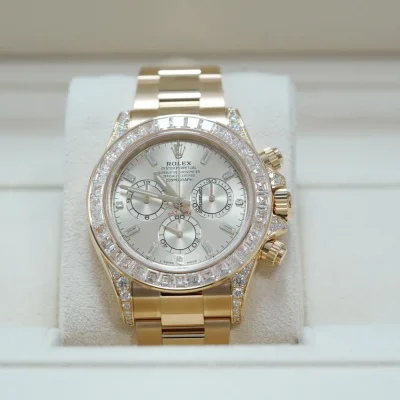 Rolex Daytona 18K Yellow Gold Gelbgold Sundust Dial Diamond Bezel Oyster Bracelet 40 mm