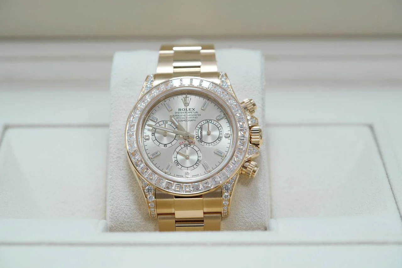 Rolex Daytona 18K Yellow Gold Gelbgold Sundust Dial Diamond Bezel Oyster Bracelet 40 mm
