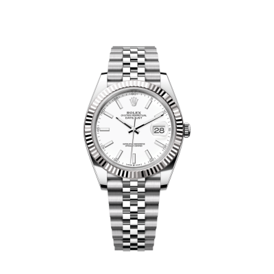 Rolex Datejust 41 Oystersteel and 18K White Gold 41 mm White Dial,  Ref# 126334-0010