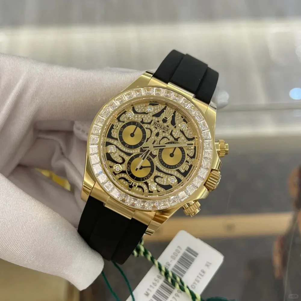 Rolex Cosmograph Daytona Everose Gold Baguette Diamond Bezel with Pavé Diamond Dial - Image 5