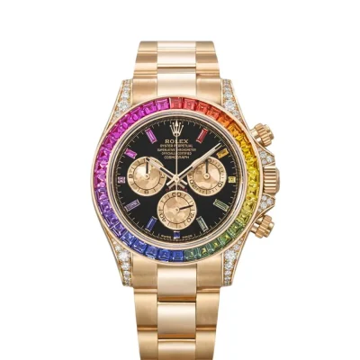 Rolex Cosmograph Daytona Rainbow Yellow Gold Black Dial
